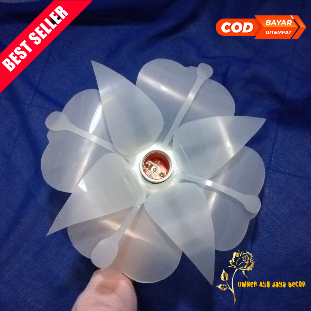 kelopak/kap bunga lampu bahan mika kuat awet dekorasi/ruangan murah cantik dan terlaris diameter 22c