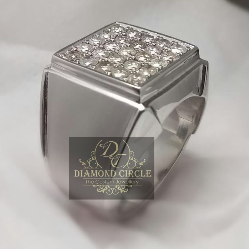 cincin pria silver ring handmade berlian eropa bersertifikat
