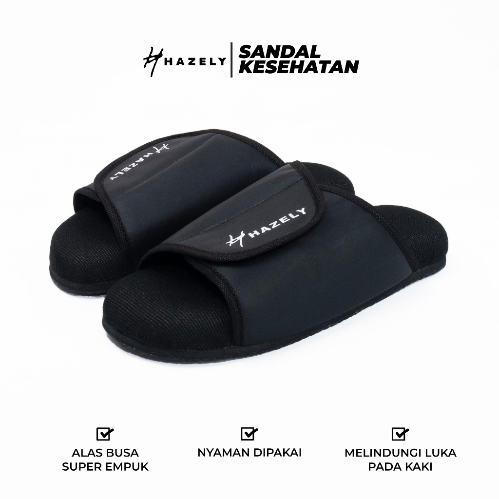 Hazely Kesehatan Diabetes Sandal Kesehatan dengan Tali Velcro yang Dapat Disesuaikan dan Sol Anti Sl