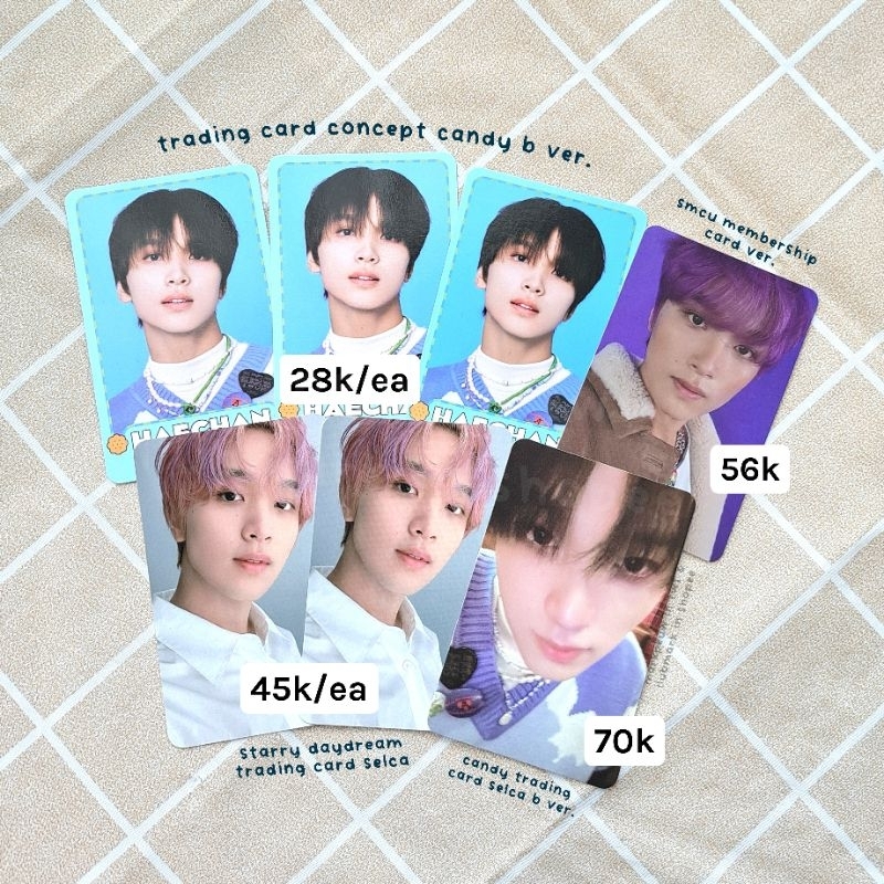 [READY STOCK] AAB Haechan NCT PC (candy trading card selca + concept b ver., smcu membership card ve