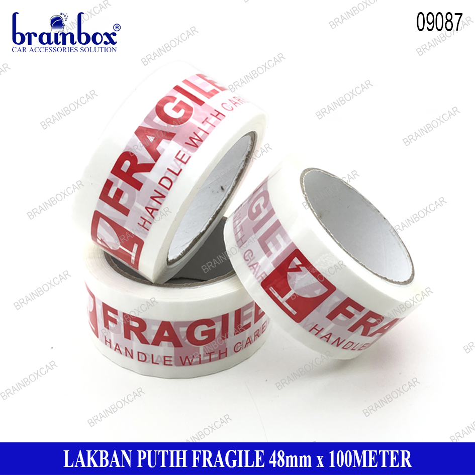 

Lakban Putih Fragile 48mm x 100Meter Isolasi Perekat Selotip