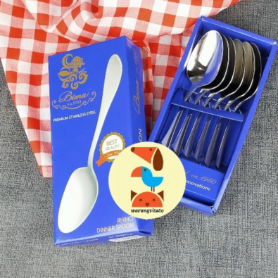 

Unik DINNER SPOON BIMA SERI RHINO 1 SET ISI 6 STAINLESS / SENDOK MAKAN 18CM Murah