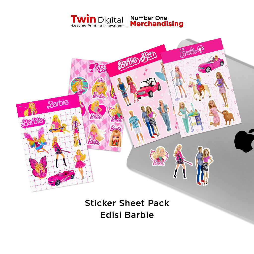 

Twindigital Cetak Sticker Sheet Pack Edisi Barbie Label DIY Laptop Deco Anti Air - Stiker Sheet Pack HP