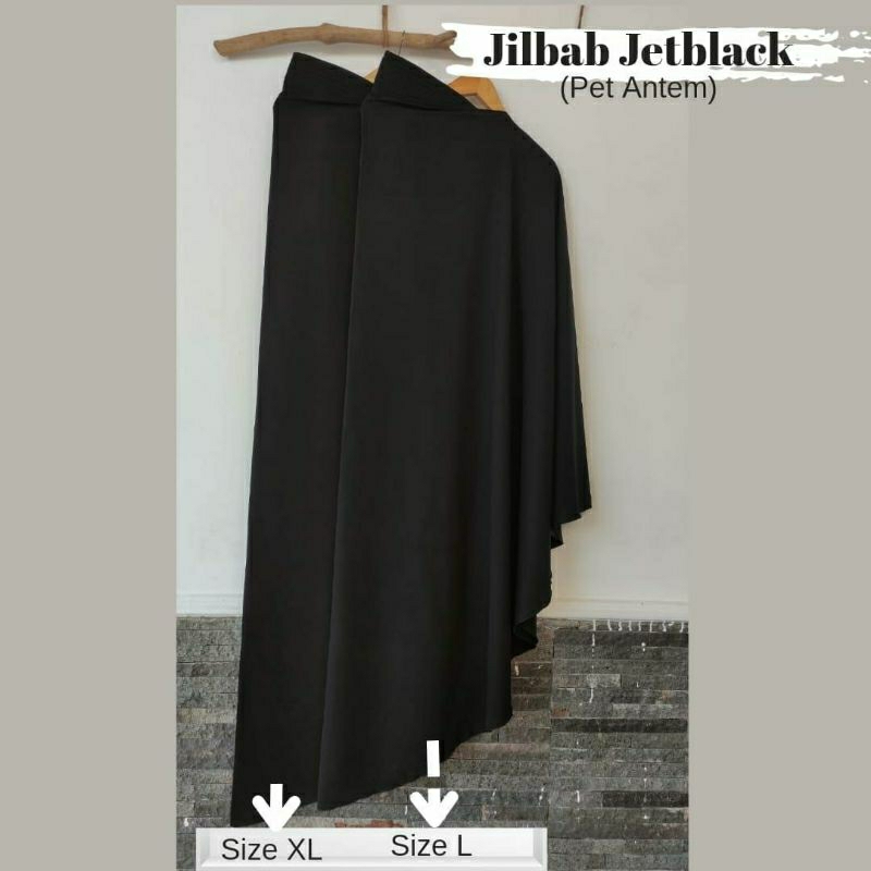 Khimar jilbab bergo instan jetblack fortaleza ped antem / non ped / pet standar