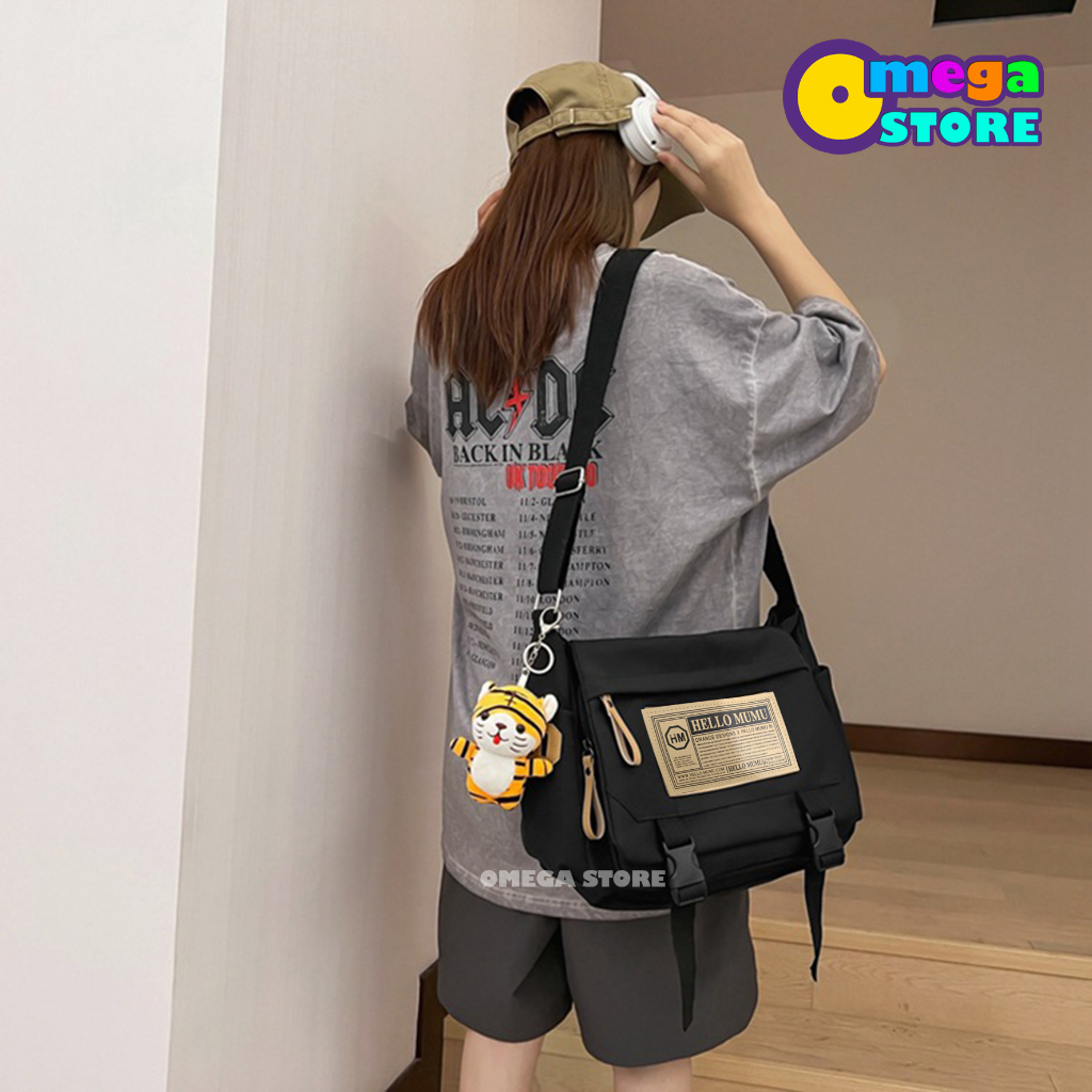 [O&amp;S] Tote Bag Simple Anak Remaja Tas Slempang Resleting-OS325