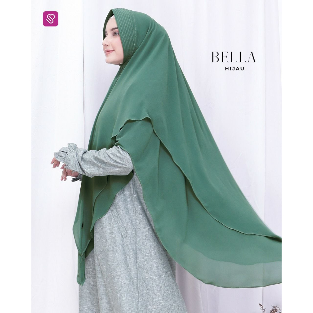 Khimar Instan 2 Layer Premium Ceruty Polos Ukhti Munira Bella