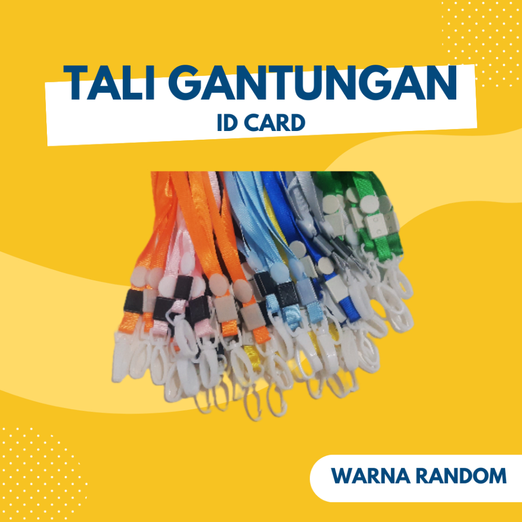 

TALI ID CARD POLOS LEBAR 1 CM / TALI LANYARD ID CARD 1 CM / PITA KALUNG GANTUNGAN LEHER