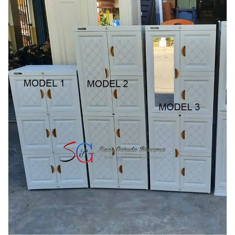 LEMARI PLASTIK FULL RAK WARNA PUTIH / LEMARI SERBAGUNA PLASTIK MULTIFUNGSI SERBAGUNA NAPOLLY