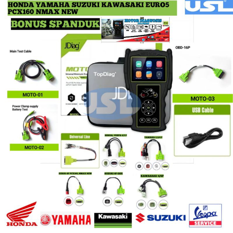 Scaner JDIAG M100 PRO UNIVERSAL SEMUA MOTOR INJEKSI