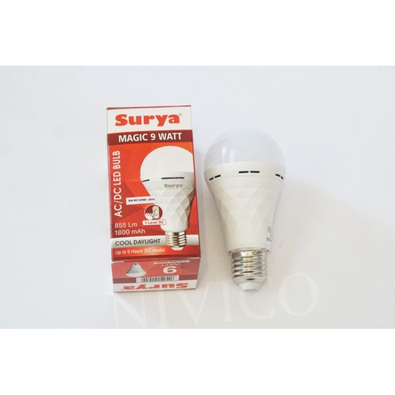 Lampu Emergency LED Bulb Magic Lamp 9 W SURYA Cool Day Light