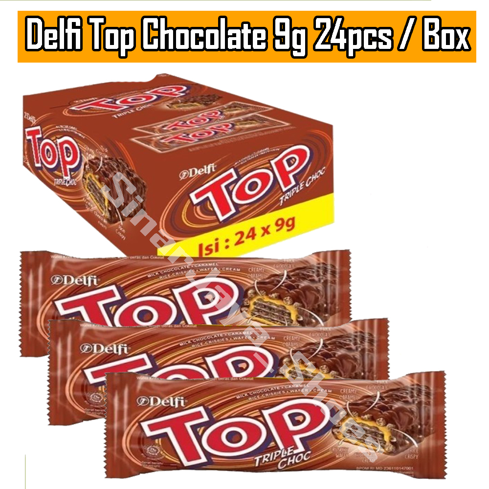 

Delfi Top Chocolate isi 24 X 9 Gr Rasa Cokelat Packing lapis bubble warp