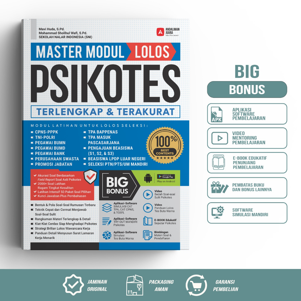 

Buku PSIKOTES - Master Modul Psikotes Terlengkap & Terakurat