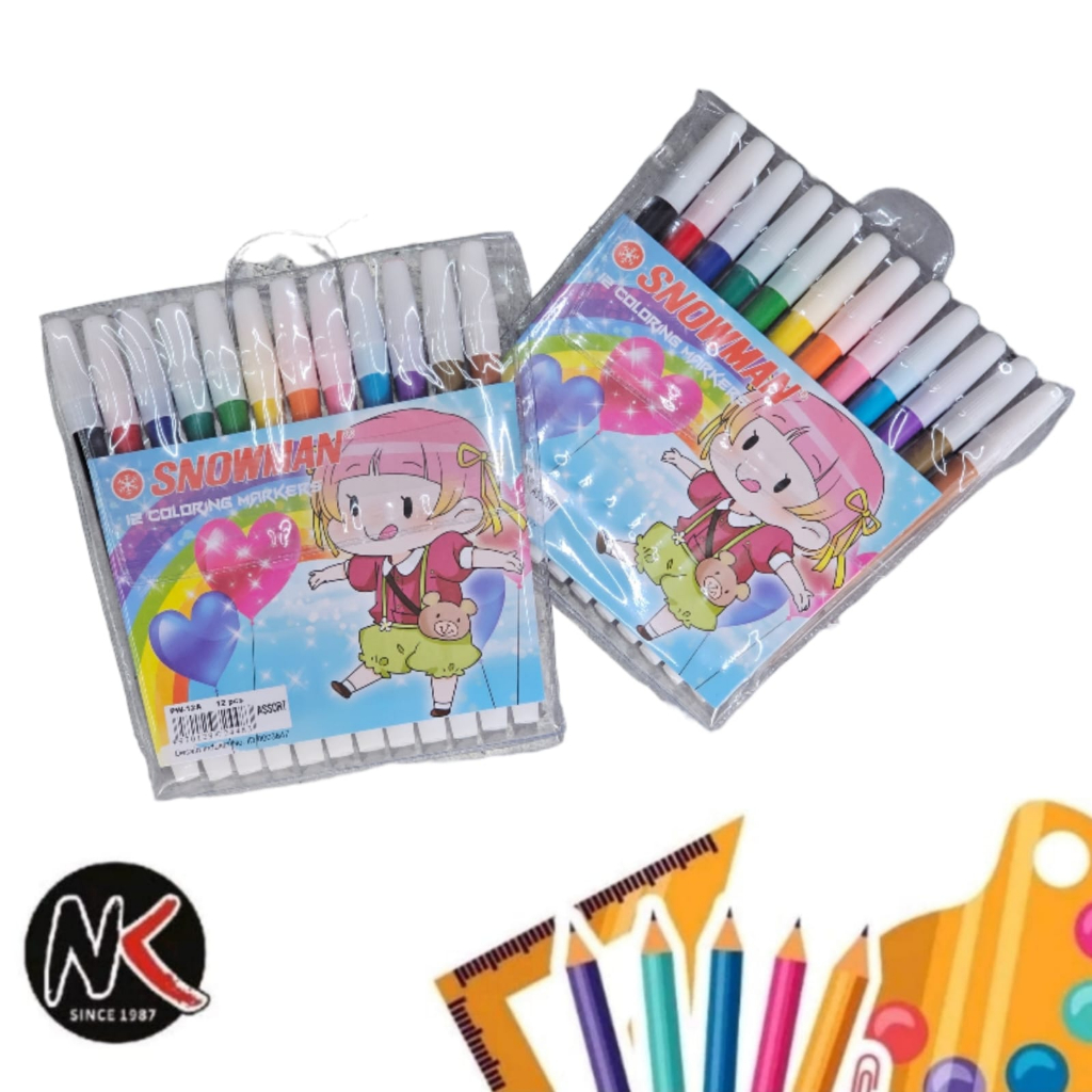 

Spidol SNOWMAN Kecil 12 warna Colors Colours
