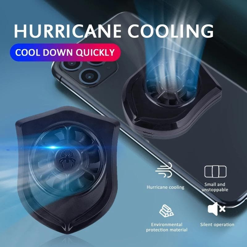 Cooling Fan HURRICANE Universal Mobile Cooling Fan Mini Phone Cooler Radiator for MLBB CODM PUBG LOK
