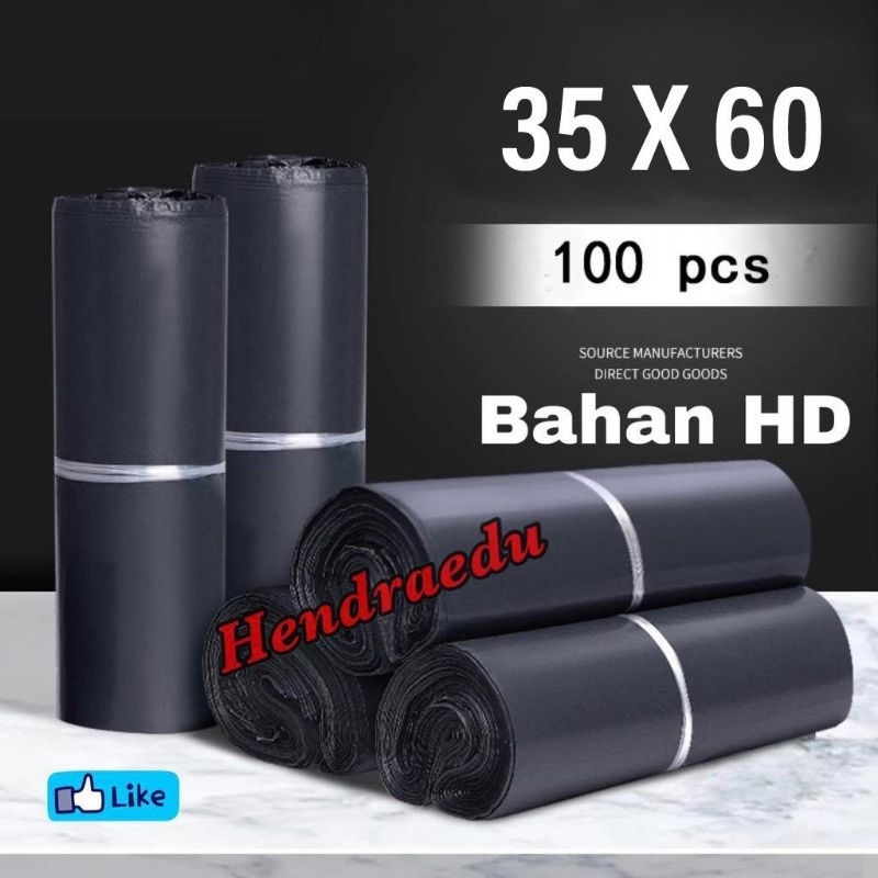 Polymailer HD 35x60 – Plastik Packing Hitam Perekat | Kantong Online Shop