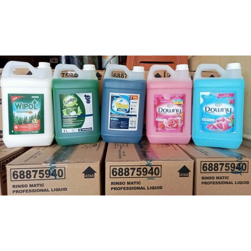Rinso, Downy, Wipol, Sunlight 5liter
