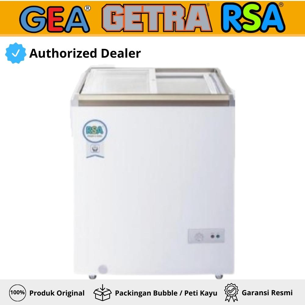 Chest Freezer Box Sliding Rsa Xs-110 Freezer Sliding Kaca Flat Kapasitas 100 Liter Garansi Resmi