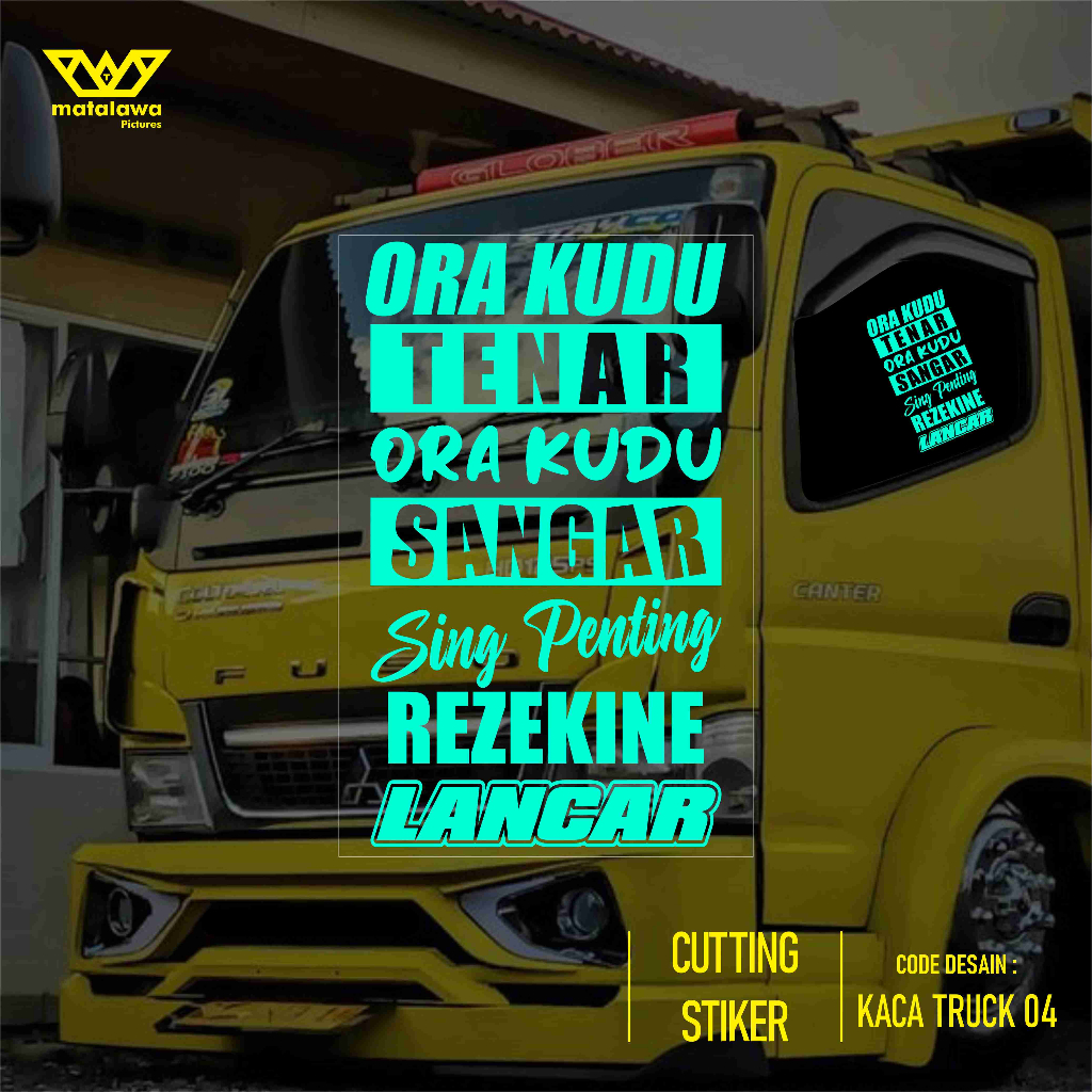 Cutting Stiker Kaca Truk Mobil Canter Pick up Body Depan Samping Belakang - Aksesoris Sticker