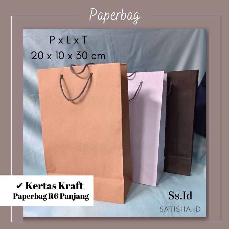

Paperbag polos Coklat tas bungkus kado gift bahan kraft30x20x10 (R6 panjang)