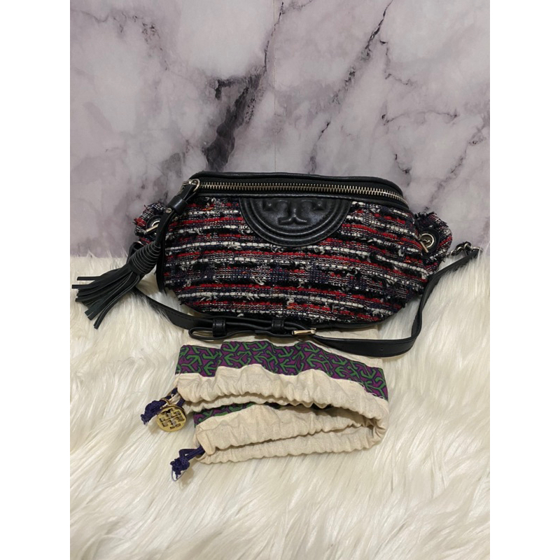 PL TORY BURCH FLEMING TWEED BELT BAG