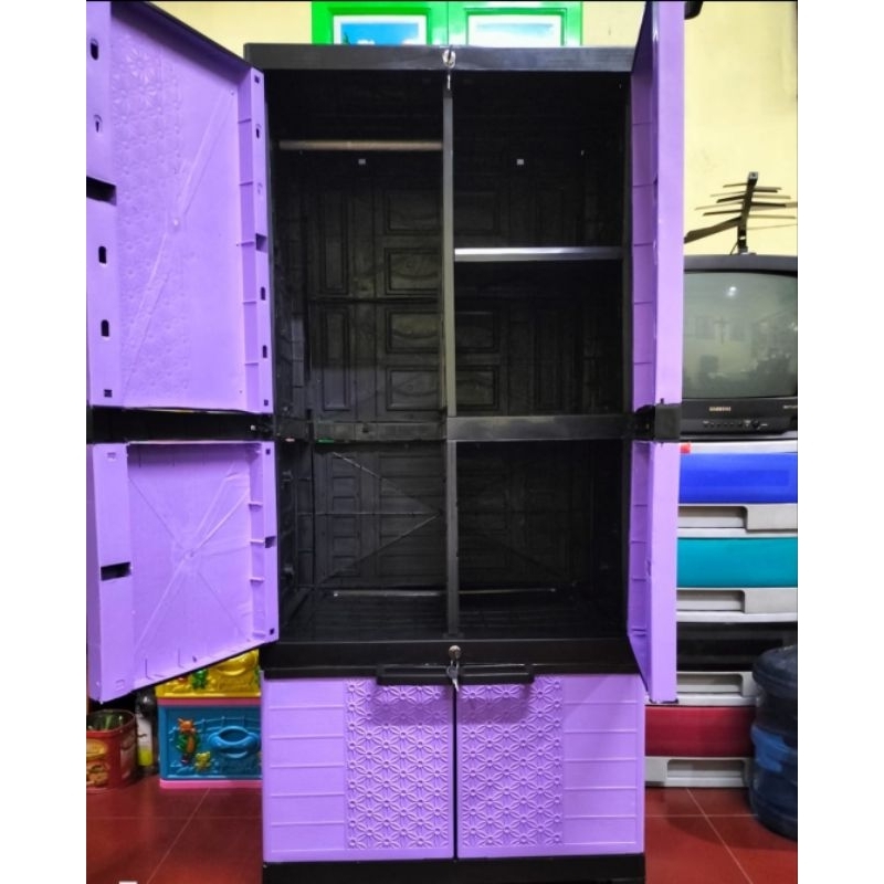 LEMARI PLASTIK AQUOSE PLUS KACA melati GANTUNG 50×70×155