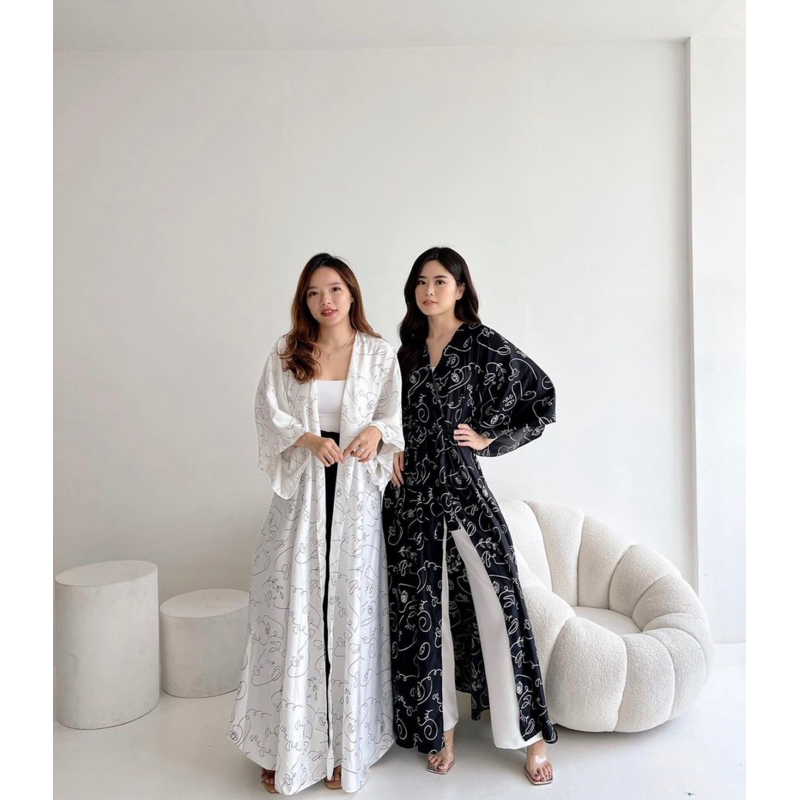 LONG CARDI ABSTRAK OUTER BLAZER CARDIGAN PANJANG HIJAB FRIENDLY EC 9399 / LONG OUTER BAJU MUSLIM / O