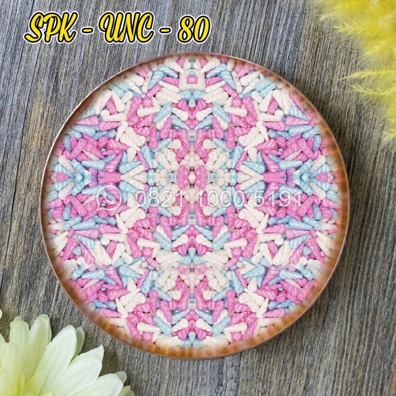 

SPK-UNC-80 SPRINKLES/SPRINKEL/MUTIARA/HIASAN CAKE/SUGAR BEADS UNICORN PINK BIRU PUTIH