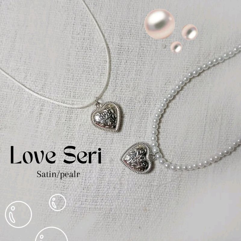 LOVE SERI NECKLACE SATIN/PEARL