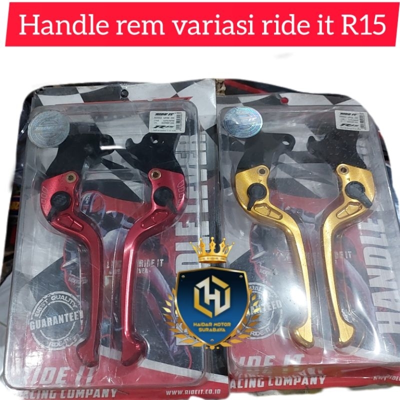 Handle rem variasi R15 ride it merah dan gold