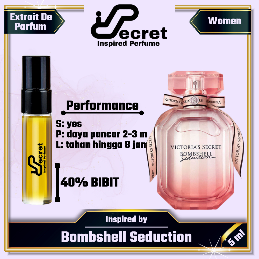 Secret Inspired Perfume by BOMBSHELL SEDUCTION | Extrait De Parfum - Parfum Wanita Tahan Lama