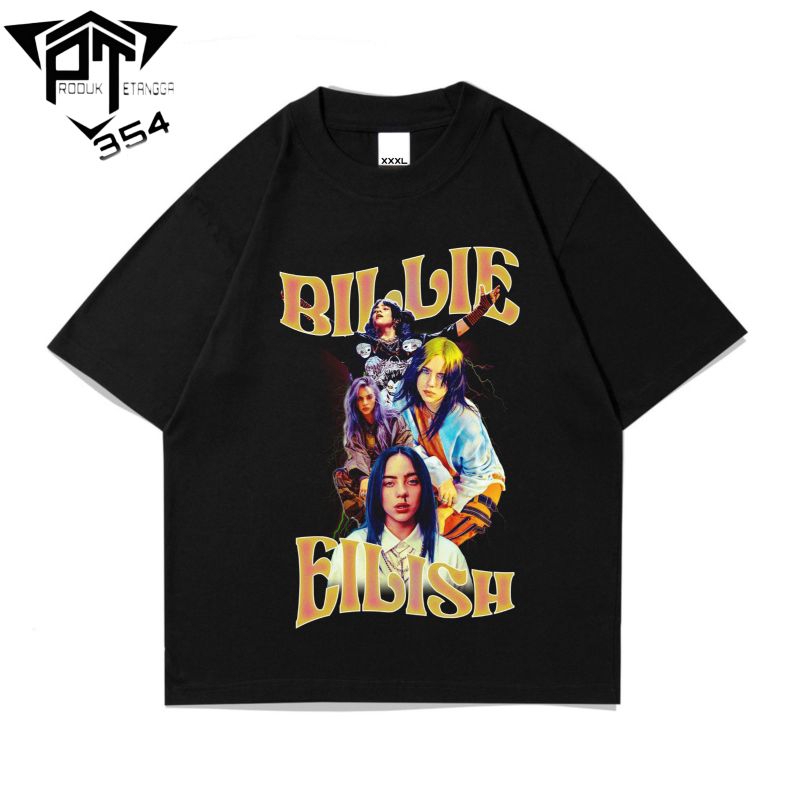 KAOS BAJU BILLIE EILISH - TSHIRT OVERSIZE PENYANYI INTERNASIONAL RAP TEE - HITAM PRIA WANITA DEWASA
