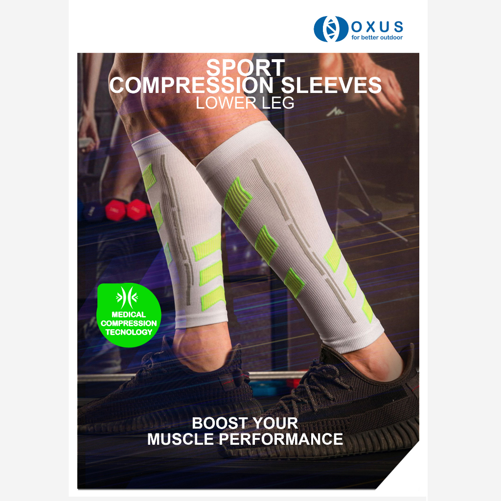 Sepasang Calf Sleeve Compression Manset Deker Betis Lari Trail Running Sepeda Basket Badminton