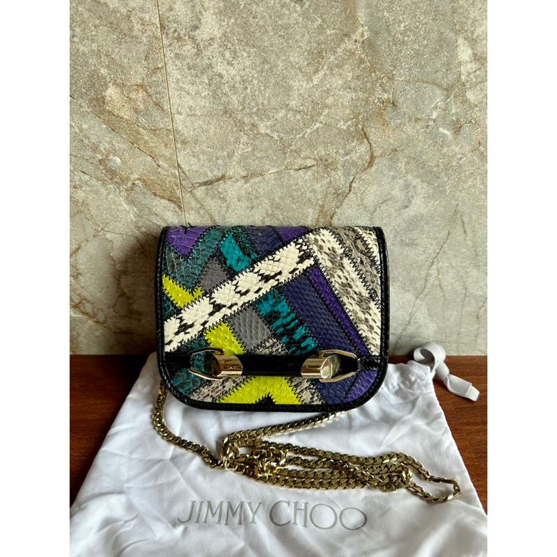 preloved jimmy choo mini sling bag snake skin patches authentic second