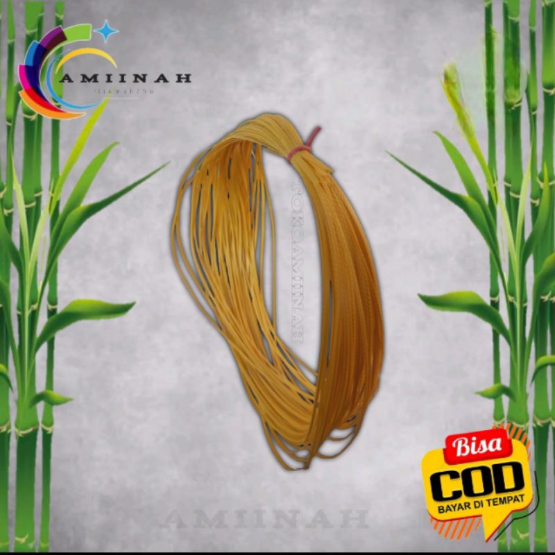TALI_KUNING//TALI_PLASTIK UNTUK ANYAMAN BAMBU_PANJANG6METER_8LEMBAR.