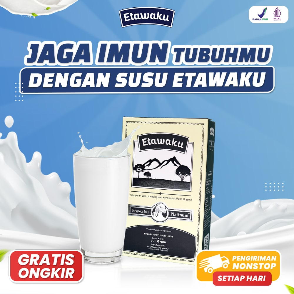 

Etawaku Platinum || Susu Kambing Segar Etawa Provit Bubuk Krimer Nabati Atasi Masalah Pernafasan Asma Bronkitis Sesek Napas Sesak Napas Rendah Lemak Tingkatkan Kekebalan Tubuh Rendah Gula Bebas Pengawet 3x Lebih Efektif Atasi Masalah Pencernaan