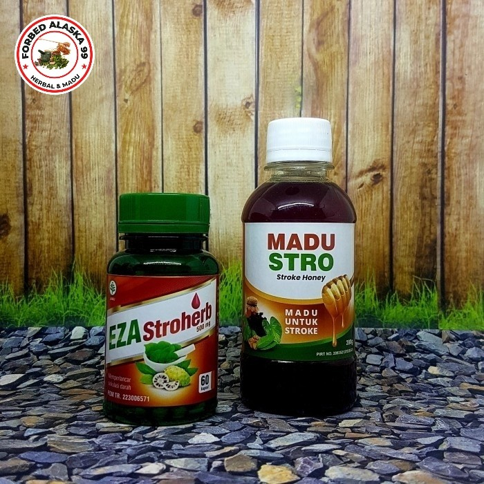 paket herbal obat atasi stroke kapsul EZA STROHERB-madu MADU STRO EZA
