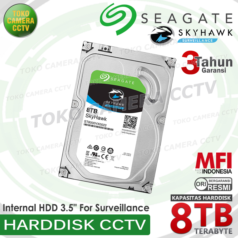 SEAGATE SKYHAWK 8TB MFI HDD CCTV HARDDISK HARDISK 8 TERRA SURVEILLANCE