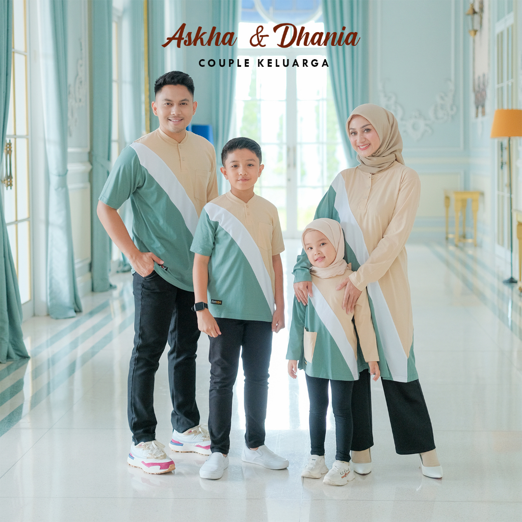 ARVIKIDS Baju Lebaran Couple Keluarga Kaos Couple Family Set Koko Tunik Pakaian Keluarga Busui Frien