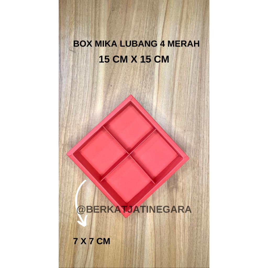 

BOX / DUS / KOTAK / BOX MIKA LUBANG MERAH/BOX KUE LUBANG MERAH/ PCS