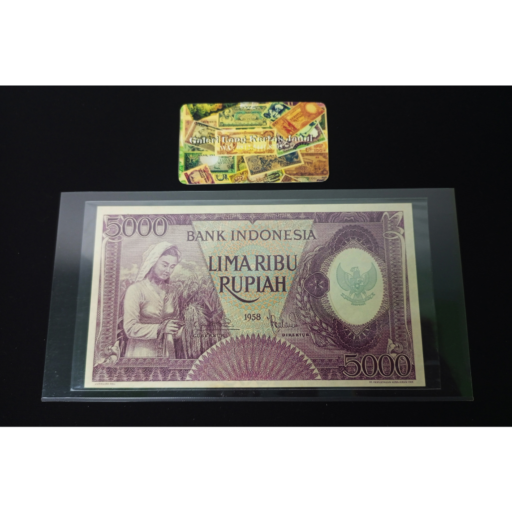 UANG KERTAS JADUL 5000 RUPIAH VIOLET 1958