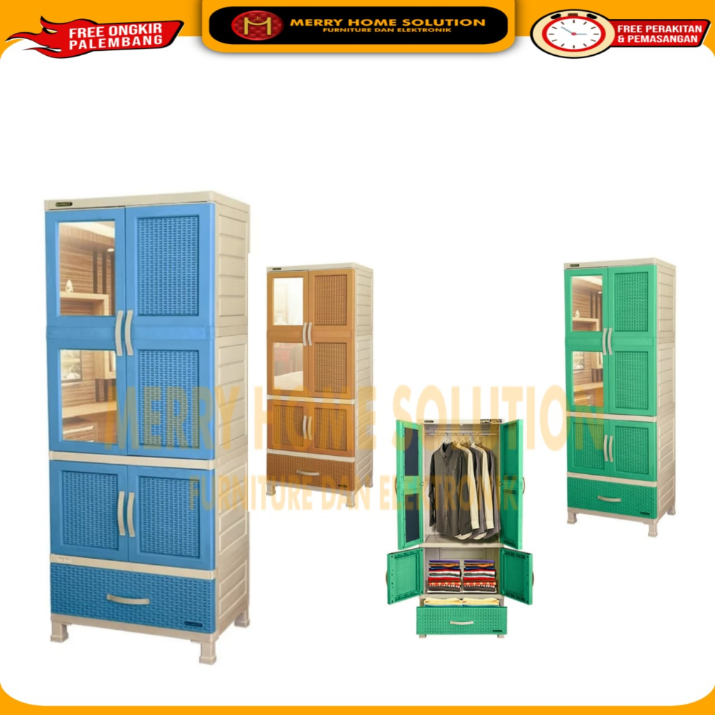 Napolly lemari pakaian gantungan + rak +cermin (CABRO G11 X D2C)