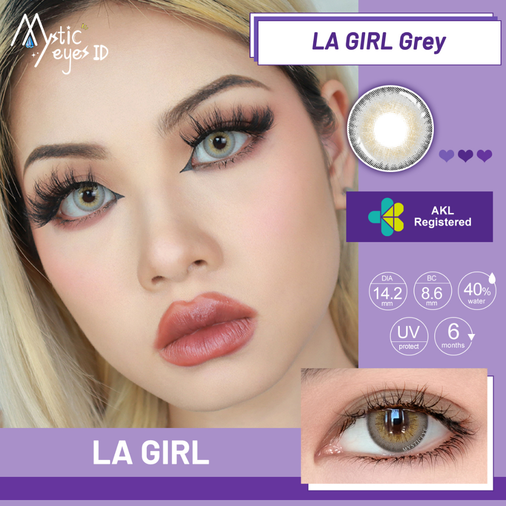 SOFTLENS SOLITAIRE  COLORED LENSES-LA Girl Grey 14.2mm