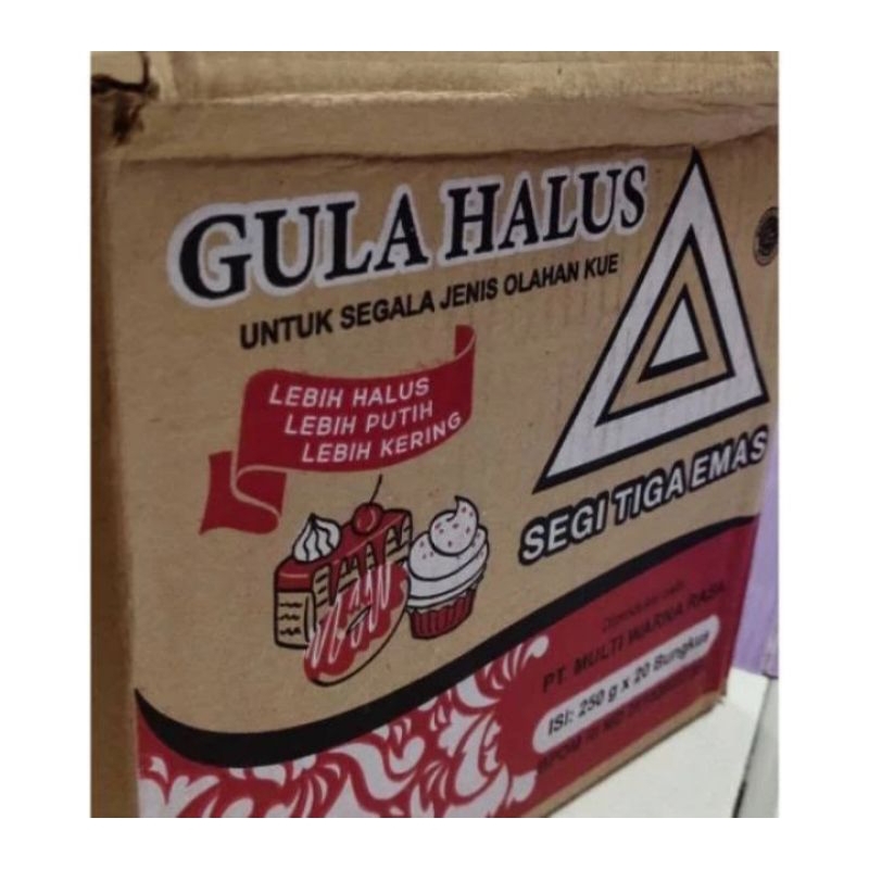 

gula halus segitiga mas Isi 20pcs x 250gr