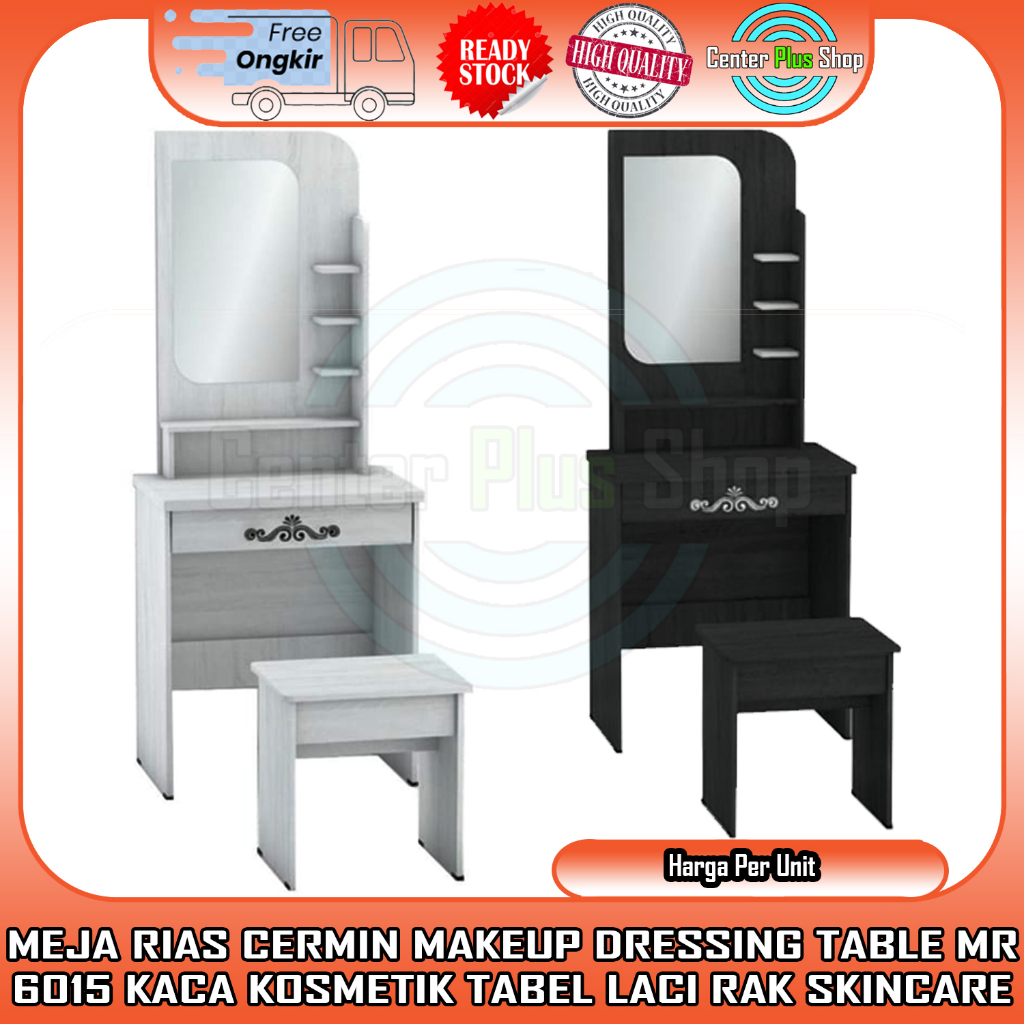 [Kargo] MEJA RIAS MINIMALIS KACA CERMIN MAKEUP RAK KOSMETIK MR 6015 KURSI BANGKU MAKE UP RACK SKINCA