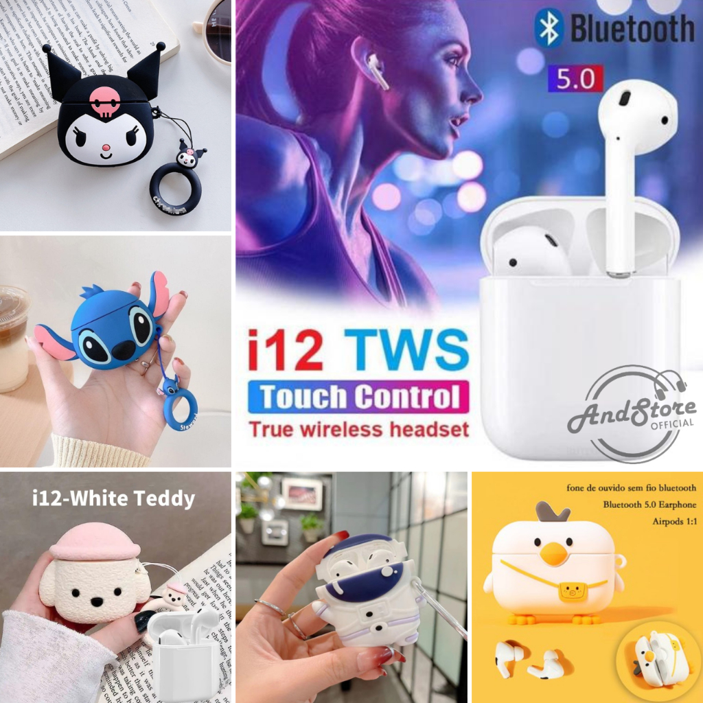 TWS inpods 12 Headset Bluetooth  Earphone Casing Kartun Lucu True Wireless Stereo