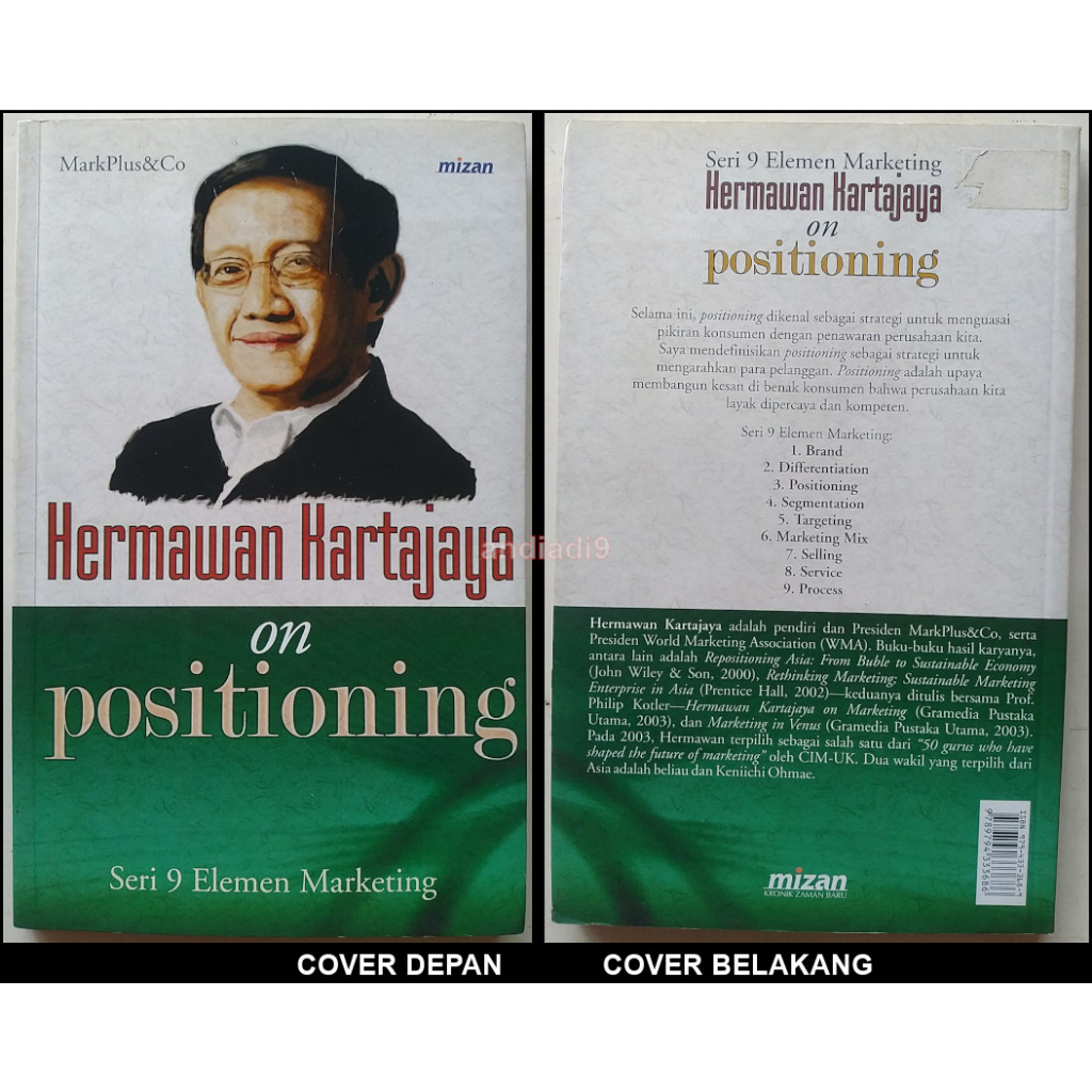 HERMAWAN KARTAJAYA ON POSITIONING SERI 9 ELEMEN MARKETING 2004 ORIGINAL