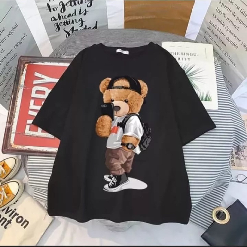 Yasfashion - Kaos Oversize Wanita Bear