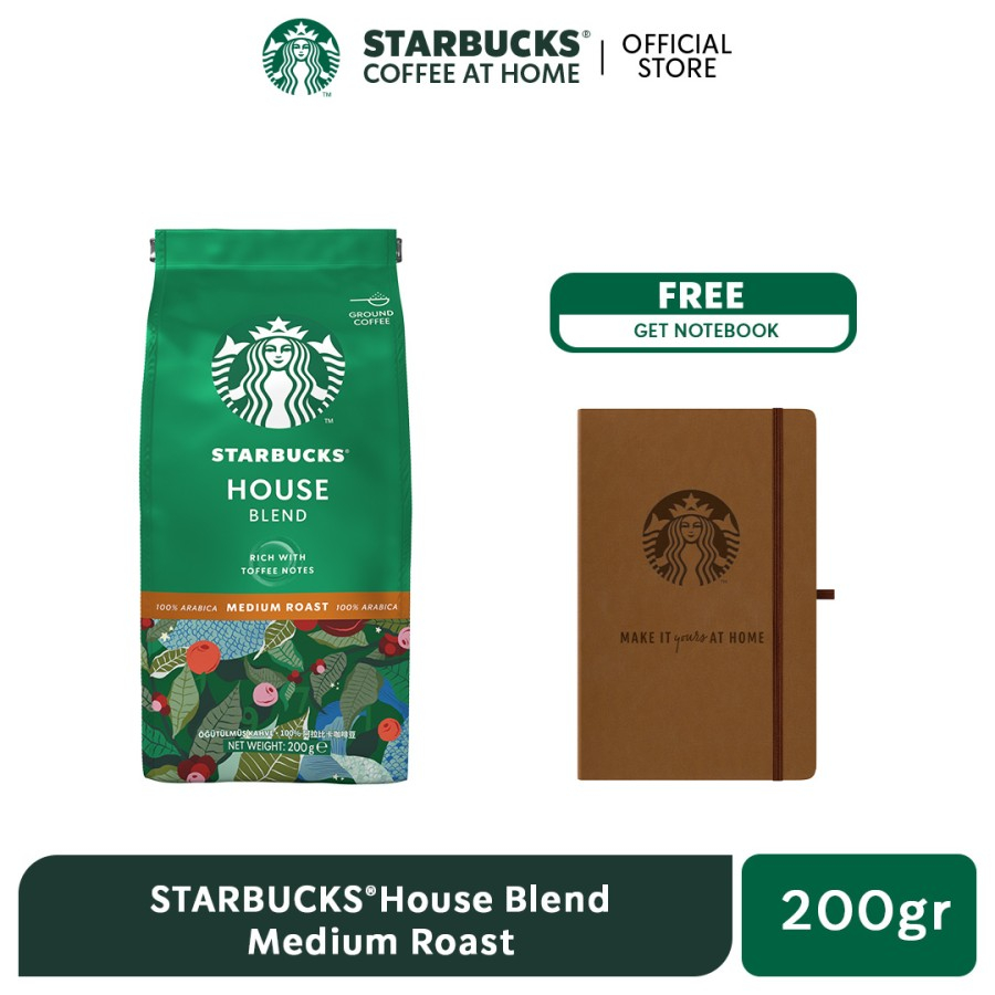 

STARBUCKS® House Blend Medium Roast Kopi Bubuk Bag 200g GET NOTEBOOK