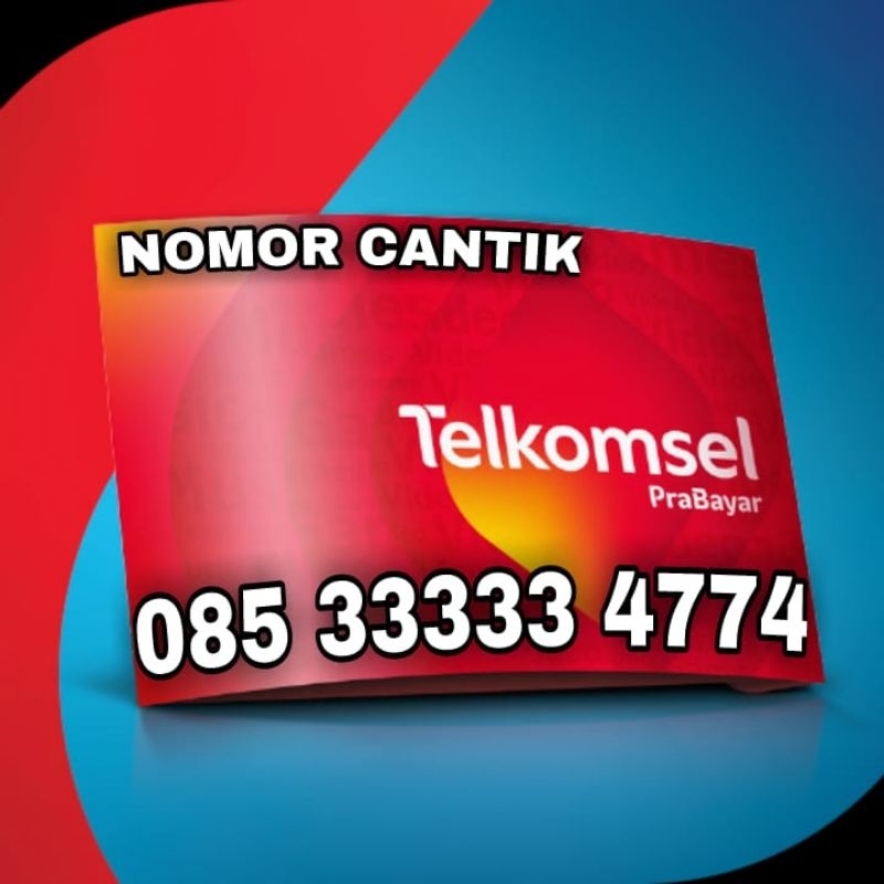 Nomor Cantik Kartu As 08533333 4774 4884 4994 ABBA Kartu Perdana Telkomsel Nomer Panca 33333