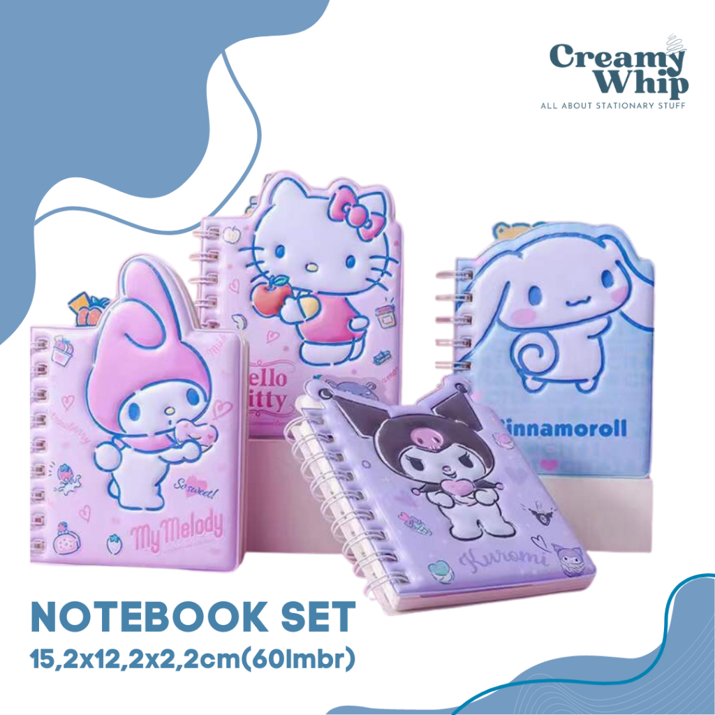 

Notebook set karakter ORI ukuran A6 buku catatan diary book